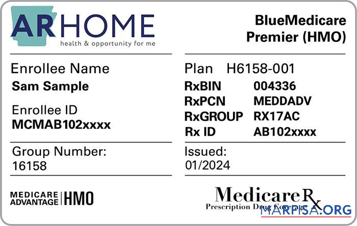 Realistic Arkansas health insurance card sample